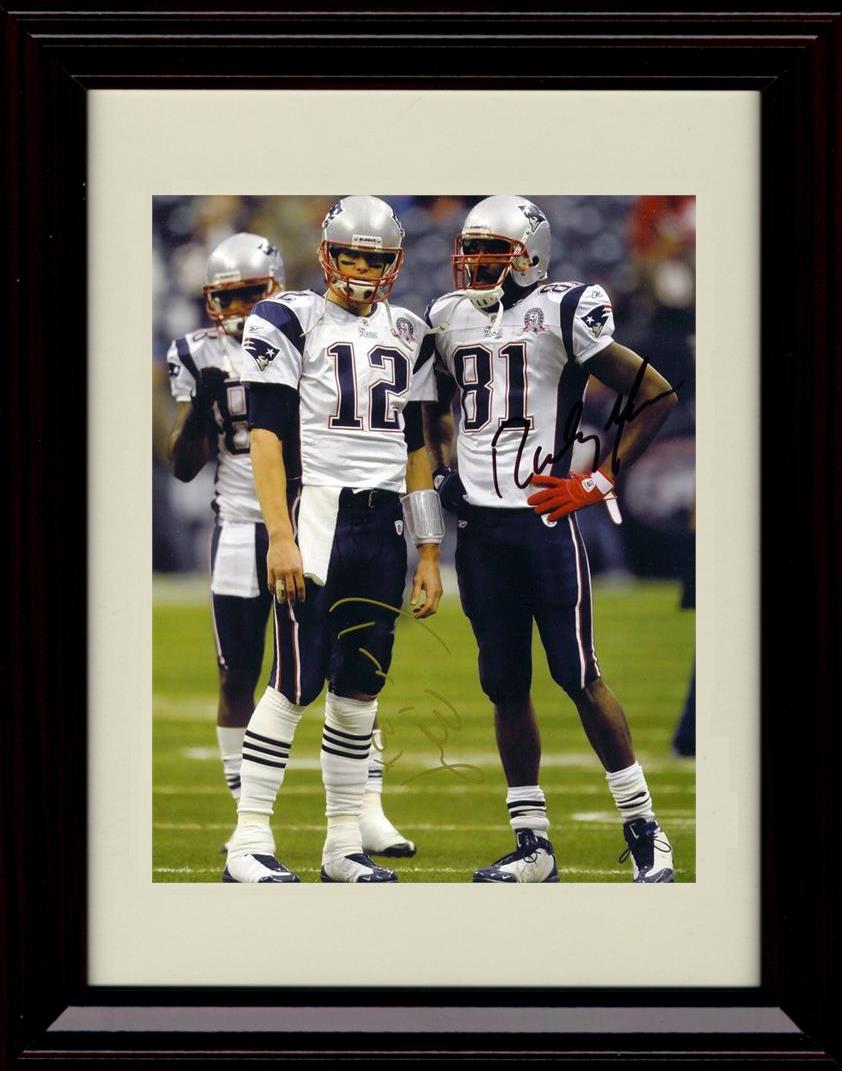 8x10 Framed Tom Brady And Randy Moss - New England Patriots Autograph Promo Print - Side by Side Framed Print - Pro Football FSP - Framed   