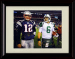 Unframed Tom Brady and Mark Sanchez - New England Patriots Autograph Promo Print - Side by Side Unframed Print - Pro Football FSP - Unframed   