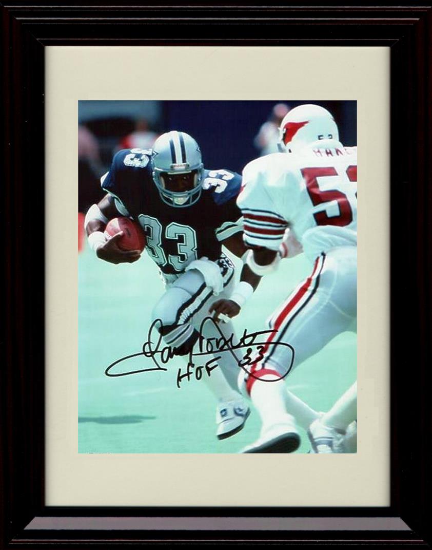 8x10 Framed Tony Dorsett - Dallas Cowboys Autograph Promo Print - Running The Ball Against The Cardinals Framed Print - Pro Football FSP - Framed   