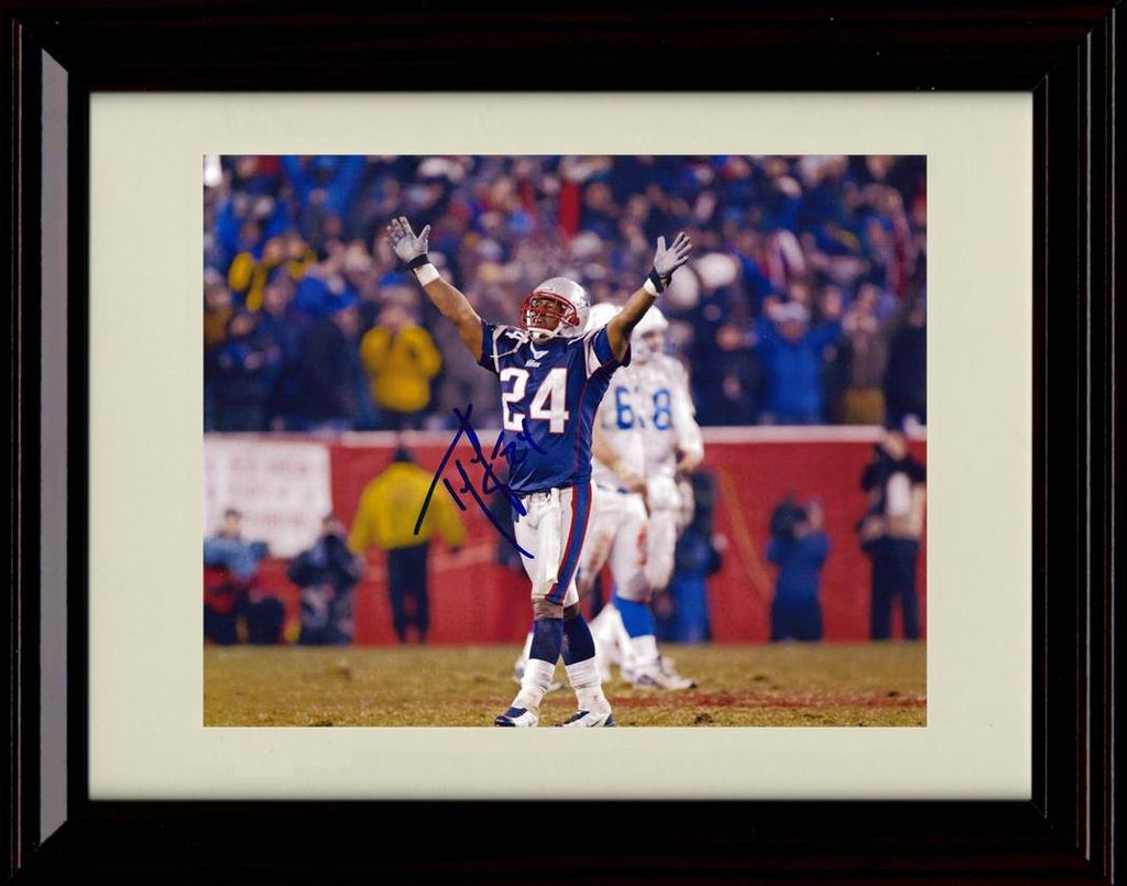 8x10 Framed Ty Law - New England Patriots Autograph Promo Print - Victory Arms Framed Print - Pro Football FSP - Framed   