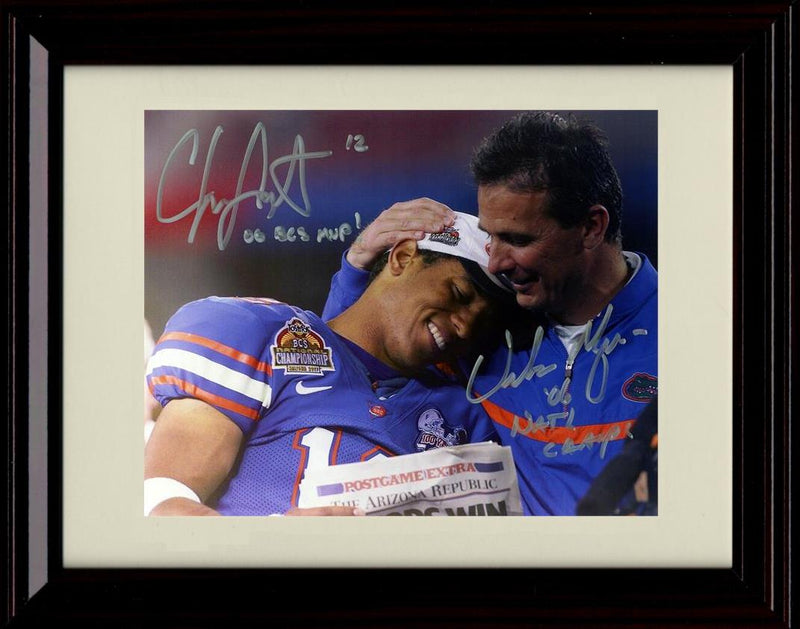 Unframed Urban Meyer and Chris Leak Autograph Promo Print - Florida Gators- 2005 Champions Unframed Print - College Football FSP - Unframed   