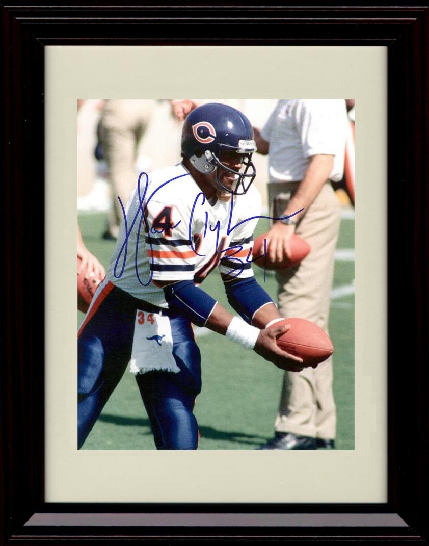 8x10 Framed Walter Payton - Chicago Bears Autograph Promo Print - Extending Football Framed Print - Pro Football FSP - Framed   
