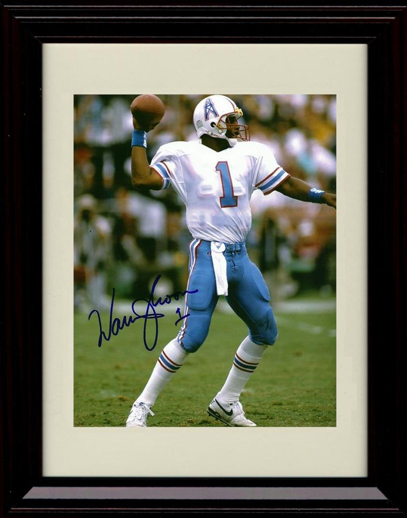 Unframed Warren Moon - Houston Oilers Autograph Promo Print - Passing Unframed Print - Pro Football FSP - Unframed   