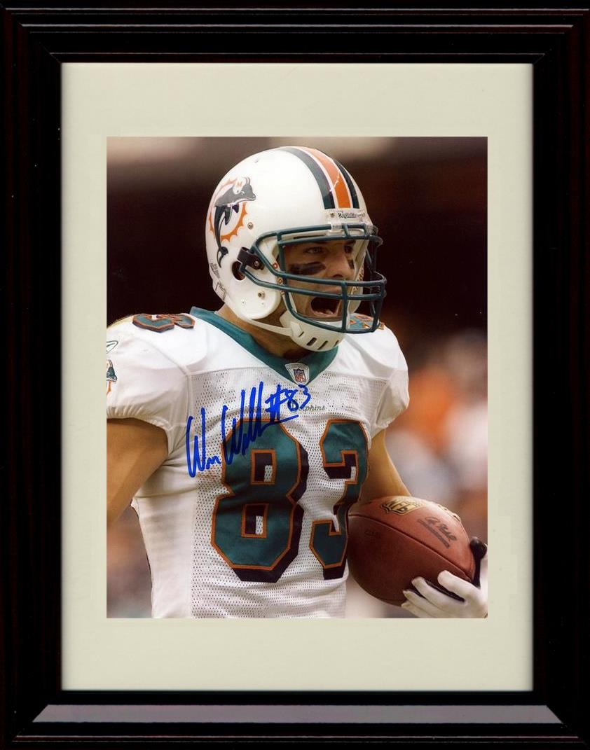 Unframed Wes Welker - Miami Dolphins Autograph Promo Print - Holding The Ball And Yelling Unframed Print - Pro Football FSP - Unframed   