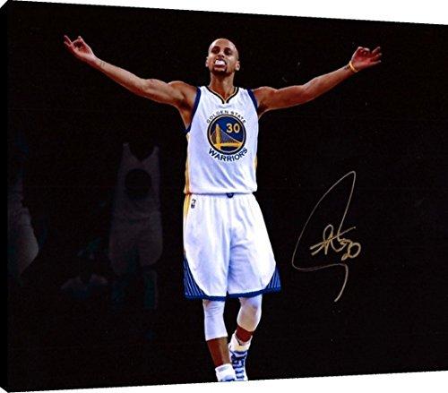 Floating Canvas Wall Art:   Stephen Curry Spotlight Autograph Print - Golden State Warriors Floating Canvas - Basketball FSP - Floating Canvas   