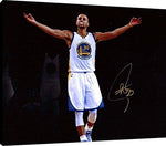 Floating Canvas Wall Art:   Stephen Curry Spotlight Autograph Print - Golden State Warriors Floating Canvas - Basketball FSP - Floating Canvas   