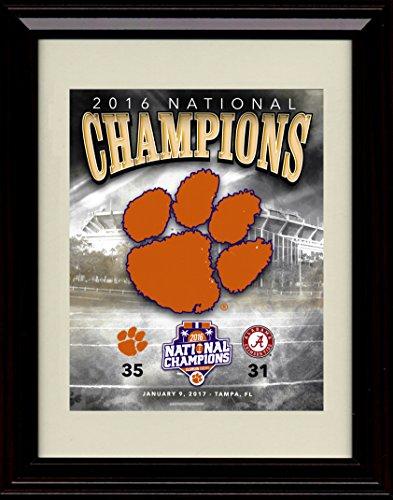 Framed 8x10 Clemson Tigers National Champions Scorecard - 2016 Champs! Framed Print - College Football FSP - Framed   