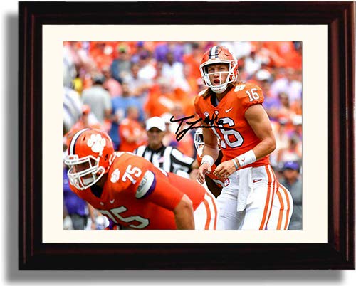 Unframed Trevor Lawrence - at The Line - Clemson Tigers National Champs! Autograph Promo Print Unframed Print - College Football FSP - Unframed   