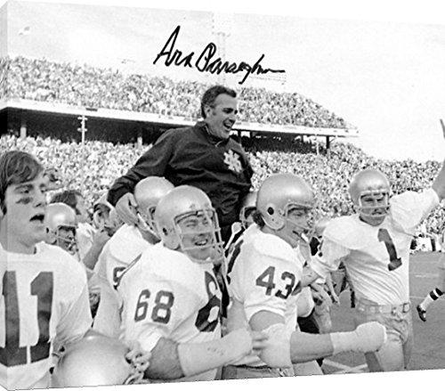 Canvas Wall Art:   Notre Dame - Ara Parseghian Victory Celebration Autograph Print Canvas - College Football FSP - Canvas   