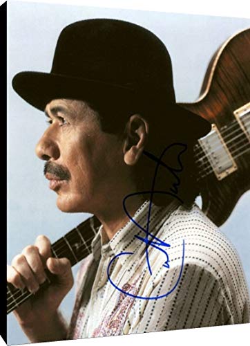 Metal Wall Art:  Carlos Santana Portrait Autograph Print Metal - Music FSP - Metal   