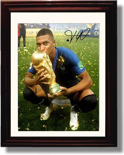 Unframed Kylian Mbappe - France World Cup 2018 Trophy - Autograph Promo Print Unframed Print - Soccer FSP - Unframed   