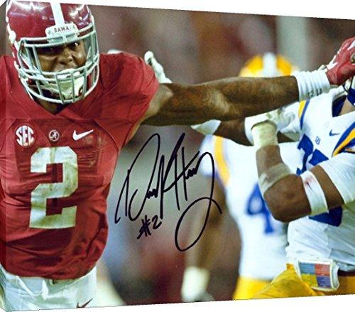 Floating Canvas Wall Art: Derrick Henry- Alabama "Heisman Stiff-Arm" 2015 Autograph Print Floating Canvas - College Football FSP - Floating Canvas   