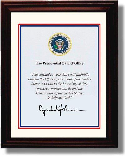 Unframed Lyndon Johnson Autograph Promo Print - Presidential Oath of Office Unframed Print - History FSP - Unframed   