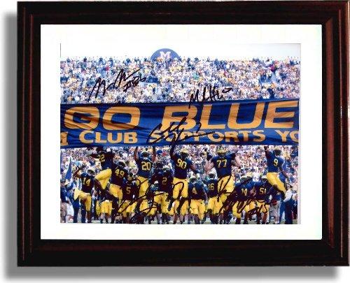 Framed 8x10 Michigan Wolverines Autograph Promo Print "Go Blue!" Framed Print - College Football FSP - Framed   