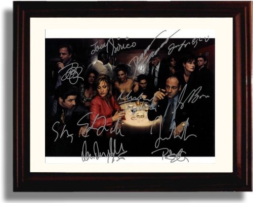 8x10 Framed Sopranos Dinner Table Autograph Promo Print - Sopranos Cast Framed Print - Television FSP - Framed   