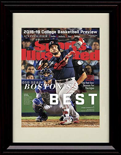 Unframed Steve Pearce SI Autograph Replica Print - 2018 Champs! Unframed Print - Baseball FSP - Unframed   