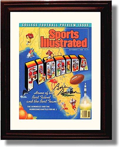 Framed 8x10 Florida State Seminoles Bobby Bowden "Florida" 1988 SI College Football Issue Autograph Framed Print - College Football FSP - Framed   