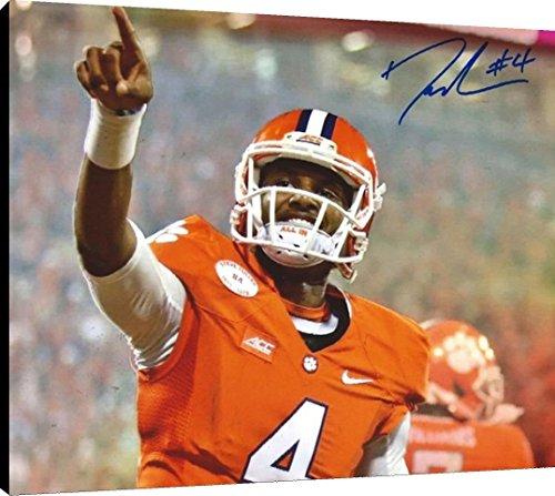 Metal Wall Art:   DeShaun Watson - Clemson Pointing Autograph Print Metal - College Football FSP - Metal   