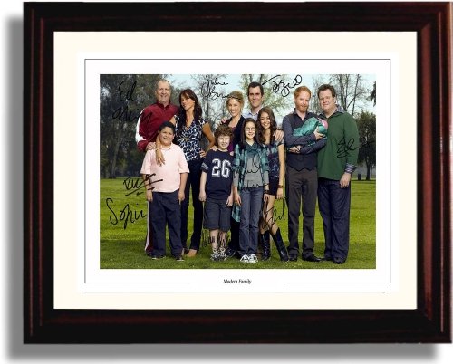 8x10 Framed Modern Family Autograph Promo Print - Modern Family Cast Framed Print - Television FSP - Framed   