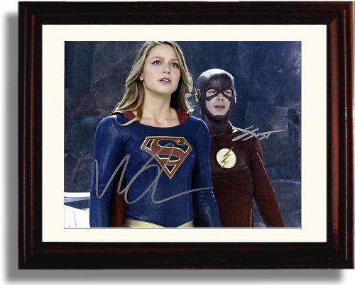 8x10 Framed Melissa Benoist and Grant Justin Autograph Promo Print - Supergirl Framed Print - Television FSP - Framed   