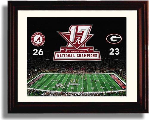 Unframed Alabama vs Georgia Championship Game Scorecard Print - 2017 Champions! (Landscape) Unframed Print - College Football FSP - Unframed   