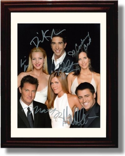 8x10 Framed Friends Autograph Promo Print - Friends Cast Framed Print - Television FSP - Framed   