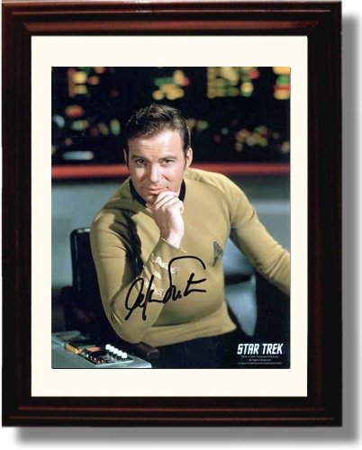 8x10 Framed Star Trek Autograph Promo Print - William Shatner Framed Print - Television FSP - Framed   