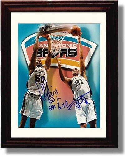 Unframed David Robinson and Tim Duncan Autograph Promo Print Unframed Print - Pro Basketball FSP - Unframed   