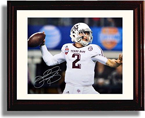 Framed 8x10 Johnny Manziel "In The Pocket" Texas A&M Aggies Autograph Photo - Heisman! Framed Print - College Football FSP - Framed   