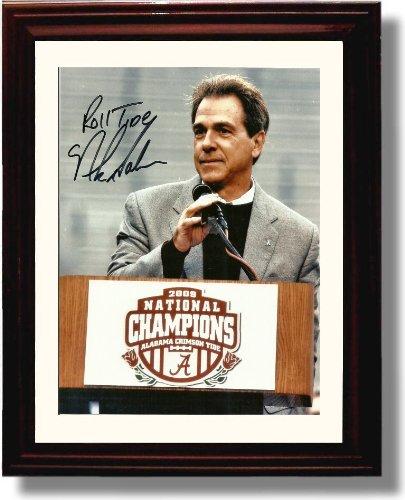 Unframed Alabama Crimson Tide Football Nick Saban 2009 National Champions Podium Autograph Photo Print Unframed Print - College Football FSP - Unframed   