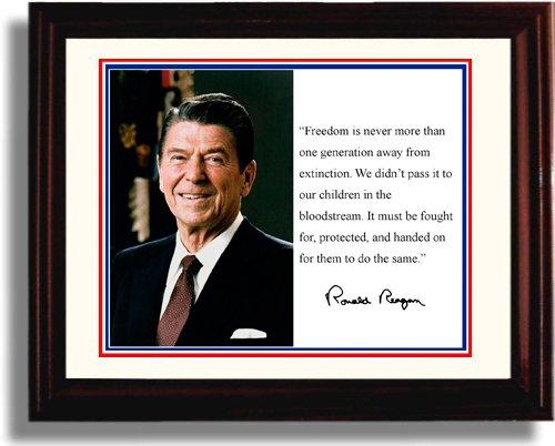 Unframed Ronald Reagan Autograph Promo Print - Presidential Quote Unframed Print - History FSP - Unframed   