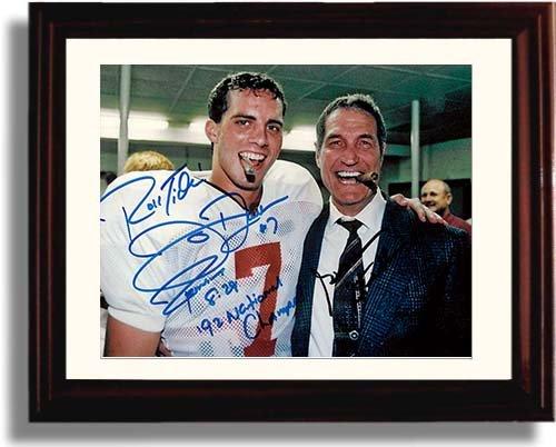 Unframed Alabama Jay Barker & Gene Stallings "Cigar Celebration" Autograph Promo Print Unframed Print - College Football FSP - Unframed   