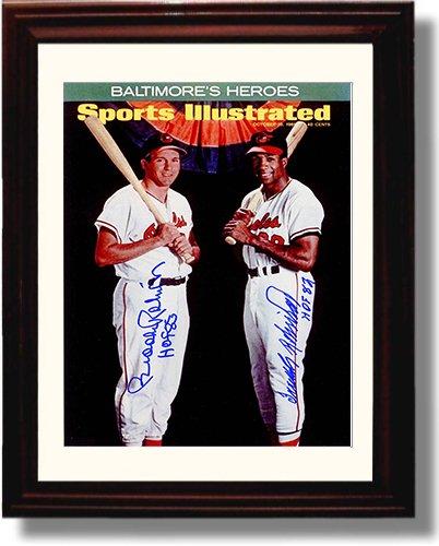 Framed 8x10 Brooks and Frank Robinson Autograph Replica Print Framed Print - Baseball FSP - Framed   