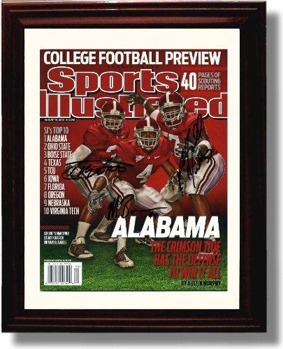 Framed 8x10 Alabama Football SI 2010 Preseason Issue Barron Darius Hightower Autograph Framed Print - College Football FSP - Framed   