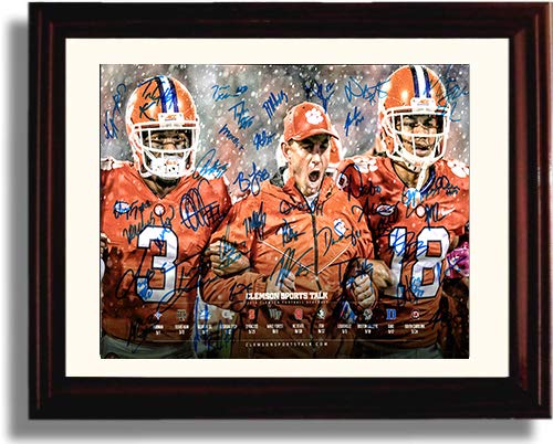 Unframed 2018 Clemson Tigers Schedule - Team Signatures - National Champs! Autograph Promo Print Unframed Print - College Football FSP - Unframed   