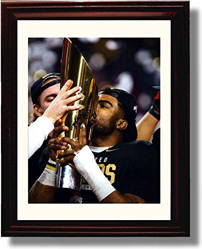 Framed 8x10 Ohio State Ezekiel Elliott Championship Trophy Autograph Promo Print Framed Print - College Football FSP - Framed   