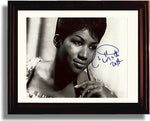 8x10 Framed Aretha Franklin Autograph Promo Print - Landscape B&W Framed Print - Music FSP - Framed   