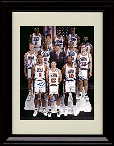 16x20 Framed 1992 US Olympic Team Dream Team Autograph Promo Print Gallery Print - Pro Basketball FSP - Gallery Framed   