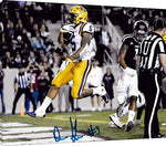 Floating Canvas Wall Art: Derrius Guice, LSU Tigers Death Valley TD Autograph Print Floating Canvas - College Football FSP - Floating Canvas   