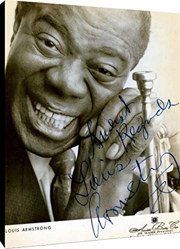 Metal Wall Art:  Louis Armstrong Autograph Print Metal - Music FSP - Metal   